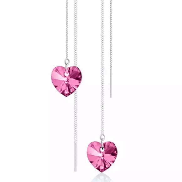 💙💎GRATEFUL💙MAKER💎💙 Jewelry - NEW!💙💎HOT💗PINK💗HEART💗DROP💗THREADERS💎💙LOVE!